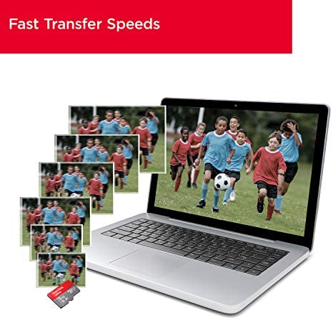 SanDisk 128GB Ultra microSDXC memory card+SD adapter. Up to 120MB/S Read Speed, Class 10, U1, A1 approved, Red/Grey - Image 4