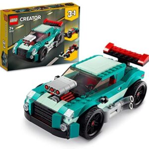 LEGO 31127 Creator 3in1 Street Racer: Race Car Toy to Muscle to Hot Rod Models, Vehicle Building Bricks Set, Gift for Boys and Girls 7 Plus Years Old
