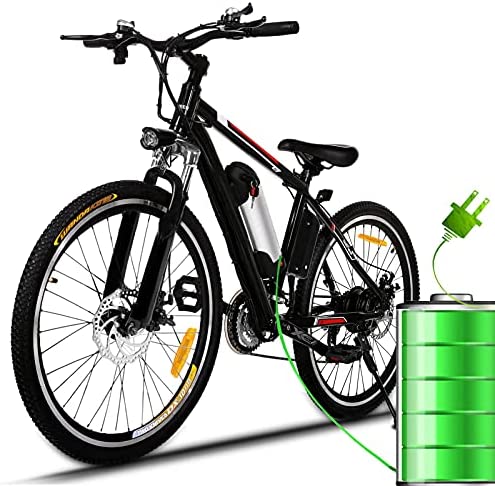26" Electric Bike for Adult Electric Mountain Bike E-Bike, 250W Powerful Motor Electric Bicycle 25Km/H with Removable 8AH Lithium-Ion Battery Professional 21 Speed Gears