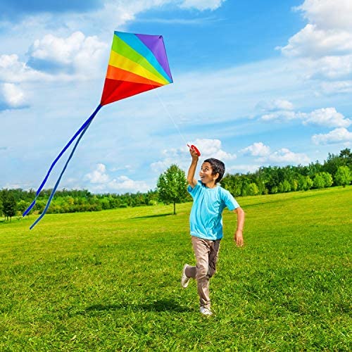 Sun Kites Diamond Kite for Children and Adults - Bright Rainbow Colours - Great Outdoor Toy for Beginners - Very Easy to Fly - Makes a Great Gift - Image 6