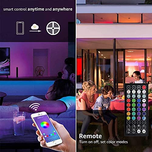 15m Led Lights, L8star RGB Led Lights for Bedroom SMD 5050 Bluetooth Music Sync Smart Color Changing Rope Lights, IR Remote Control,with for Kitchen, Bedroom, TV, Party - Image 4