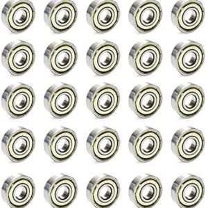 Moapei 30pcs Bearing Wheel 608 ZZ Both Sides Shielded Skateboard Ball Bearings,Carbon Steel Bearings,Smooth,Long Life,Durable,for Skateboards,Inline Skate, Scooter, Rollerblading Etc/Silver