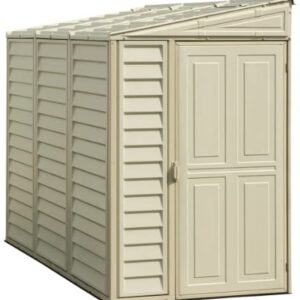 Duramax SideMate 4' x 8' Plastic Garden Shed with Foundation Kit - Ivory - 15 Years Warranty