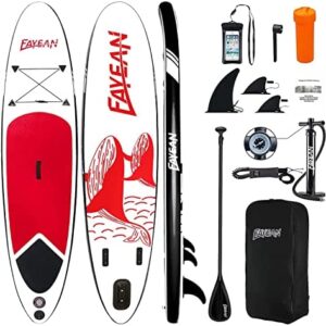 FAYEAN Stand Up Paddle Board 10' x 28''x 6'' Round Board Include Hand Pump, Paddle, Backpack, Coil Leash,Carry Bag, Repair Kit and Waterproof Case Whale