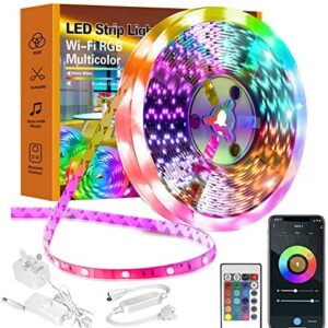 LED Strip Lights 5m Alexa,ROMALL 5M LED Lights with Remote Music Sync,RGB Colour Changing LED Lights for Bedroom,Living Room, TV, Kitchen, DIY Christmas Decoration (16.4ft)