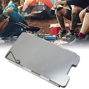 Camp Stove Windshield, Folding Aluminum Camping Cooker Windshield, 10 Plates Stove Windscreen with Drawstring Bag for Camping Stoves and Butane Stoves
