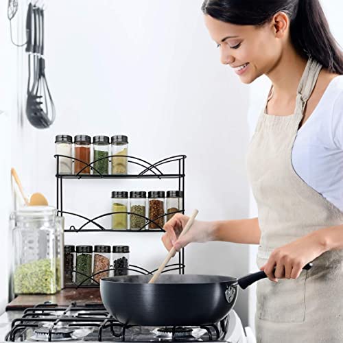 Joejis Free Standing Black Spice Rack Includes 2 suction Cups Perfect for Storing Spices & Herbs Holds 21 Jars - Image 7