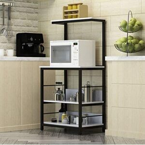 Microwave Oven Shelf 4-Tier Kitchen Baker's Rack Utility Microwave Oven Stand Storage Cart Workstation Shelf Kitchen Baker's Rack (Color : White/black, Size : 80x33x118cm)