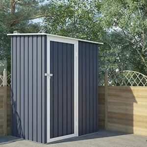 Evre 6ft Storage Outdoor Patio Garden Shed With Lockable Door Strong Structure (Dark Grey)