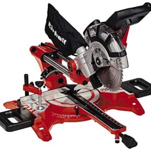 Einhell TC-SM 2131/1 Dual Bevel Sliding Mitre Saw | Double Bevel Circular Saw, 310mm Drag, Laser, Dust Extraction, +/-45° Mitre, +/-47° Bevel | Saw With 48T Blade For Cutting Wood, Plastic