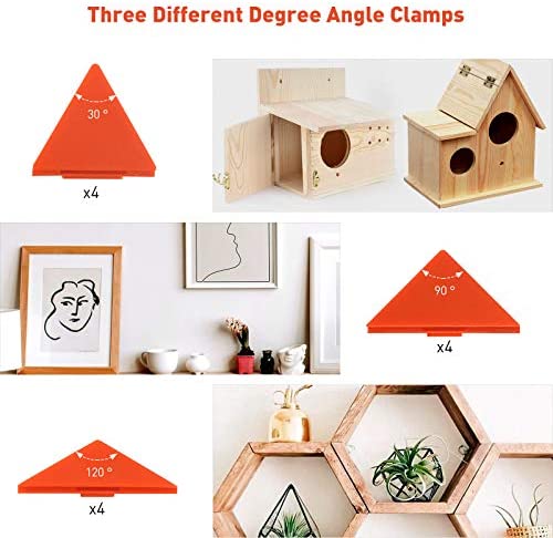 Angle Corner Spring Clamps for Woodwork: Adjustable 60 90 120 Degree Woodworking Tools Clamp Kit - DIY Jig Clip Set Tool for Wood Working Welding Drilling Picture Photo Frame Molding - Image 2