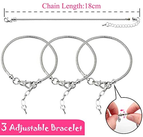 Jewellery Making Kit for Girls, Bracelet Making Kits with Charms Pendants Rainbow Silver Plated Beads Chains for Jewellery Making, Arts and Crafts Sets for Kids Friendship Age 8-12 - Image 2