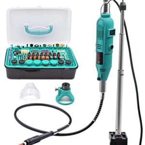 GOXAWEE Rotary Tool Kit, 288Pcs Multi Purpose Rotary Tool Set with 130W Die Grinder, Hold Hanger Stand Clamp, Flexible Drill Shaft and Mixed Accessory Kit for Craft Projects and DIY Creations