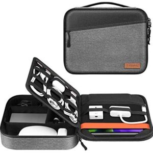 Electronic Organiser Bag, FINPAC Portable Accessories Storage for Cable/Cord/Charger/Phone/USB/SD Card, Portfolio Tablet Sleeve Carrying Case for iPad Pro 11/10.9"&10.5" iPad Air/10.2" iPad/9.7" iPad