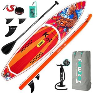 FunWater SUP Inflatable Stand Up Paddle Board 11'6"/11'/10'5" Ultra-Light with Inflatable Board,ISUP Accessories,Three Fins,Adjustable Paddle, Pump,Backpack, Leash,Waterproof Bag