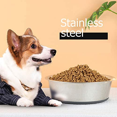 SUOXU Thick Stainless Steel Dog Bowls, Pet Feeding Bowls, Dog Cat Plate Bowls With Non-slip silicone Bases,Puppy cat Feeder Bowls and Water Bowls(S-14cm) - Image 7