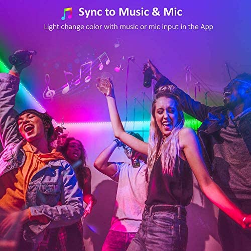 LED Strip Light 5M,Romwish 16.4FT RGB SMD 5050 Bluetooth Music Sync Smart Color Changing Rope Lights, 44 Keys Remote Control, Timing Function,with for Kitchen, Bedroom, TV, Party - Image 4