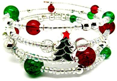 Julz Beads Christmas Tree Memory Wire Bracelet Jewellery Making Kit Instructions K0025L