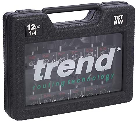 Trend SET/SS8X1/4TC 12-Piece Starter Router Cutter Set, Black/White - Image 3