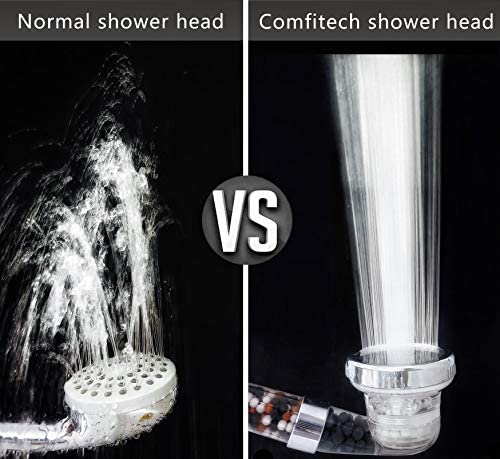 ComfiTech Shower Head, Ionic Shower Head with 2M Shower Hose, Filter Shower Head for Hard Water to Increase Pressure 3 Modes Spray Function Contains Extra Replaceable Filter Beads - Image 3