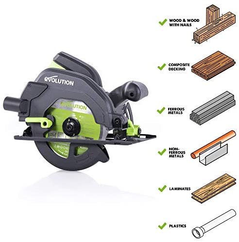 Evolution Power Tools F165CCSL Circular Saw With Multi-Material Cutting, 1200W, 165 mm, (230V) - Image 2