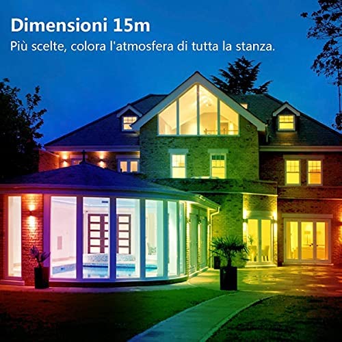 15m Led Lights, L8star RGB Led Lights for Bedroom SMD 5050 Bluetooth Music Sync Smart Color Changing Rope Lights, IR Remote Control,with for Kitchen, Bedroom, TV, Party - Image 3