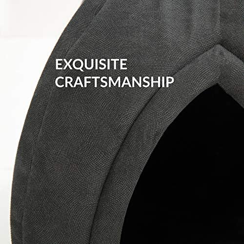 BEDSURE Cat Cave Bed Igloo - Small Cat Tent Bed House with Removable Washable Cushion Pillow Foldable Portable Pet Bed, Dark Grey, 35x35x38cm - Image 4