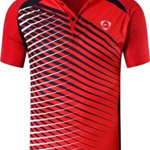 jeansian Men's Short Sleeve Quick Dry Polo T-Shirts Wicking Breathable Running Training Sports Tee Tops LSL195