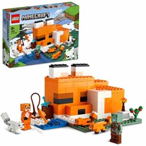 LEGO 21178 Minecraft The Fox Lodge House Animals Toy for Boys and Girls 8 plus Years Old, Set with Drowned Zombie