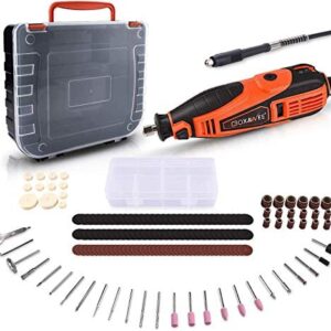 Rotary Tool, GOXAWEE 180W Multi-Functional Tool Kit with 181 Accessories (Flex Shaft & Cover Shield) 5 Variable Speed 8000-35000 RPM, Rotary Multi Tool for DIY Creations & Craft Projects