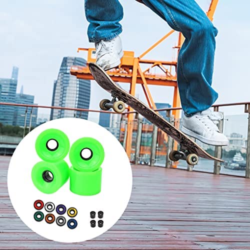 lerwliop Skateboard Wheels Bearings Longboard Washers Kit Park Board Replacement Parts Longboarding Repair Accessories, Green - Image 6