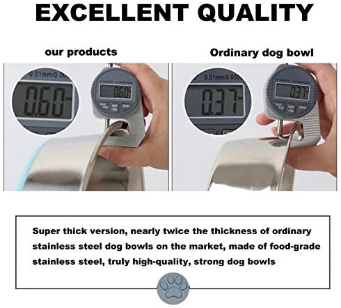 SUOXU Thick Stainless Steel Dog Bowls, Pet Feeding Bowls, Dog Cat Plate Bowls With Non-slip silicone Bases,Puppy cat Feeder Bowls and Water Bowls(S-14cm) - Image 2