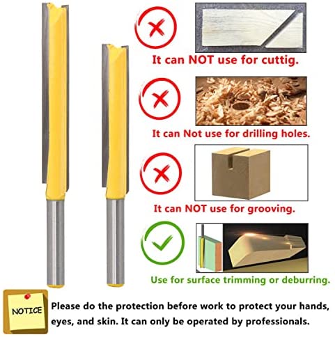 Gasea 2pcs 1/4 Shank Extra Long Straight Router Bit 2" 3" Long Cutting Trimming Cutter for Woodworking - Image 6