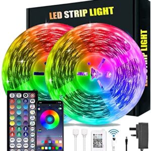 LED Strip Lights with Remote, LATKRUU 20M LED Lights Bluetooth RGB Lights LED Tape Lights with 44-Keys Remote Music Sync Colour Changing Led Mood Strip Light for Bedroom, Room, Christmas Decoration…