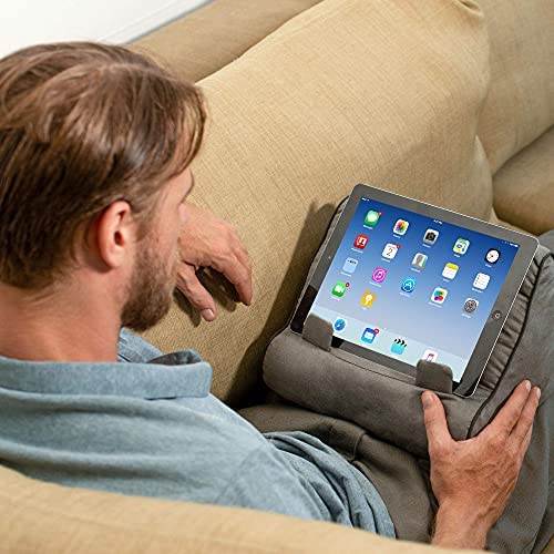 Book Couch iPad Stand | Tablet Stand | Book Holder| Reading Pillow | Reading in Bed at Home | Tablet Lap Rest Cushion | Fun Novelty Gift Idea for Readers, Book Lovers | Phones and eReaders (Grey) - Image 6