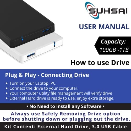 External Hard Drives, Portable HDD 2.5", USB 3.0 Storage Drive for PC Desktop, MacBook, Chromebook, Ultra Fast Backup Drive, Memory Storage Hard Drive for Computer, Laptop Hardrive - Image 6
