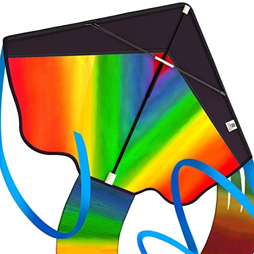 Better Version Huge Rainbow Kite for Children and Adults Great for Outdoor Games and Activities with Premium Quality An Easy Flyer and Easy to Assemble Kite for Kids