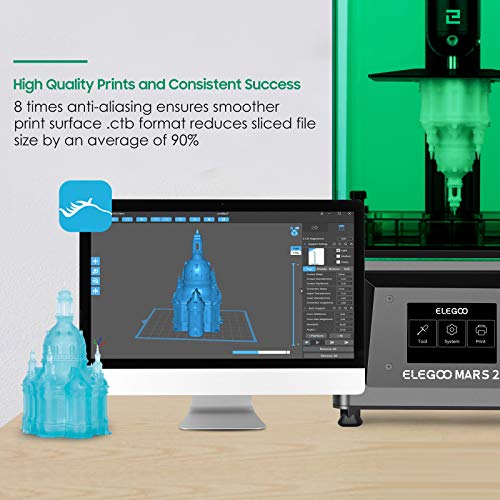 ELEGOO Mars 2 Mono MSLA 3D Printer UV Photocuring LCD Resin 3D Printer with 6.08 inch 2K Monochrome LCD, Printing Size 129 * 80 * 150mm / 5.08 * 3.15 * 5.90inch - Image 3