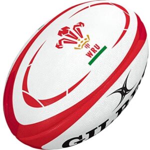 Gilbert Wales WRU Replica Rugby Ball 2020 - White and Red 5