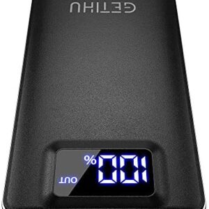GETIHU Power Bank, Portable Charger 3A High-Speed 10000mAh LED Display USB C, Tri-outputs Battery Pack with Flashlight Compatible with iPhone 13 12 11 X Samsung Huawei Xiaomi iPad, etc[2022 Upgraded]