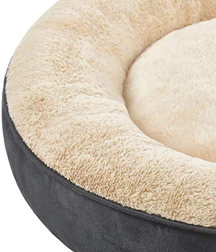 FEANDREA Dog Bed, Doughnut Cat Bed, Round, 50 cm Dia., Dark Grey PGW050G02 - Image 8