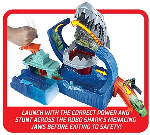 Hot Wheels City Color Changing Robot Shark Play Set, Includes One Hot Wheels Colour Shifting Vehicle, Connects to Other Hot Wheels Sets, Ages 3+, GJL12 - Image 5