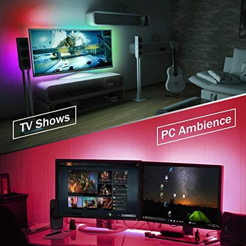 TV LED Backlights 3M, Romwish 9.8FT LED Strip Lights with Bluetooth APP Control for 40-60 inch TV, 16 Million Colors, Music Sync Color Changing + Timing Function, Adapter USB Powered - Image 5