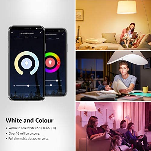Lepro Smart Bulb, B22 Bayonet Smart Light Bulb, Colour Changing Smart LED Bulb, Dimmable Warm White to Cool Daylight WiFi Bulb, Works with Alexa and Google Home, 9W, 806lm, 2700K-6500K, 2.4GHz Only - Image 3