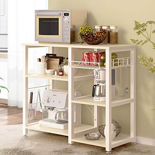 SogesHome Microwave Shelf Unit Kitchen Oven Storage Shelf Baker's Rack Storage Cart Workstation Shelf 90 x 40 x 83 cm,W5S-MO-SH - Image 2