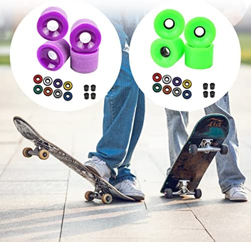 lerwliop Skateboard Wheels Bearings Longboard Washers Kit Park Board Replacement Parts Longboarding Repair Accessories, Green - Image 4