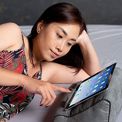 Book Couch iPad Stand | Tablet Stand | Book Holder| Reading Pillow | Reading in Bed at Home | Tablet Lap Rest Cushion | Fun Novelty Gift Idea for Readers, Book Lovers | Phones and eReaders (Grey) - Image 7