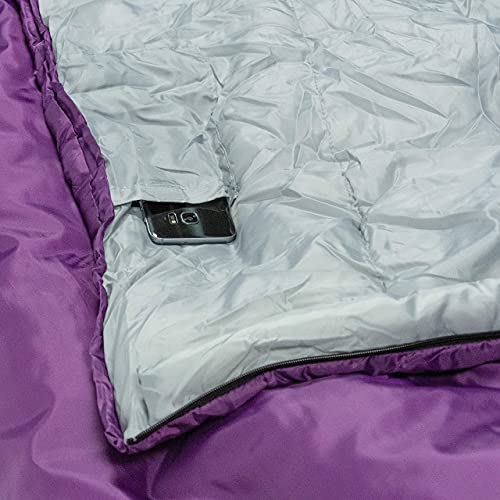 XL Sleeping Bag by Highlander – Extra Large Pod Design perfect for Camping, Sleepovers and Festivals – Lightweight Single Bags suitable for Adults & Juniors -The Sleephaven, Azure, Black & Grape Juice - Image 4