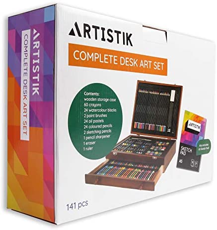 Deluxe Art Set - (141 Piece) Professional Painting, Sketching & Drawing | All Media Art Set, with Wood Art Box & Bonus A5 Sketchpad Included, Artistik Art & Artist Supplies Kit - Image 3
