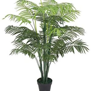 Tradala 4’3” Lush Artificial Tree Large Palm 130cm / 4ft 3” Tall with Real Wood Trunk - For Home Living Room Indoors